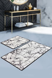 Mijölnir Juego de alfombras de baño Marble - White